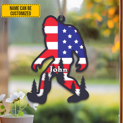 Patriotic Bigfoot – Personalized Acrylic Window