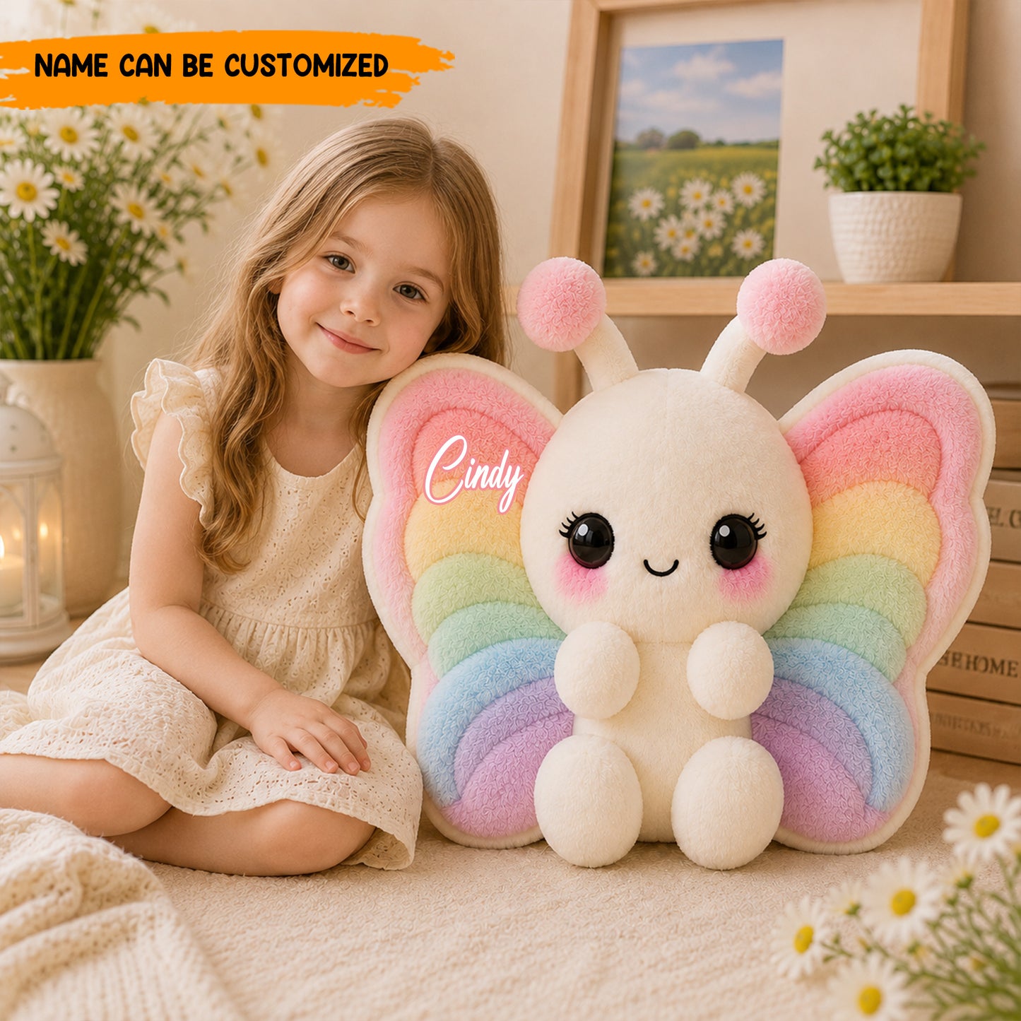 Personalized Colorfull Butterfly Shaped Pillow