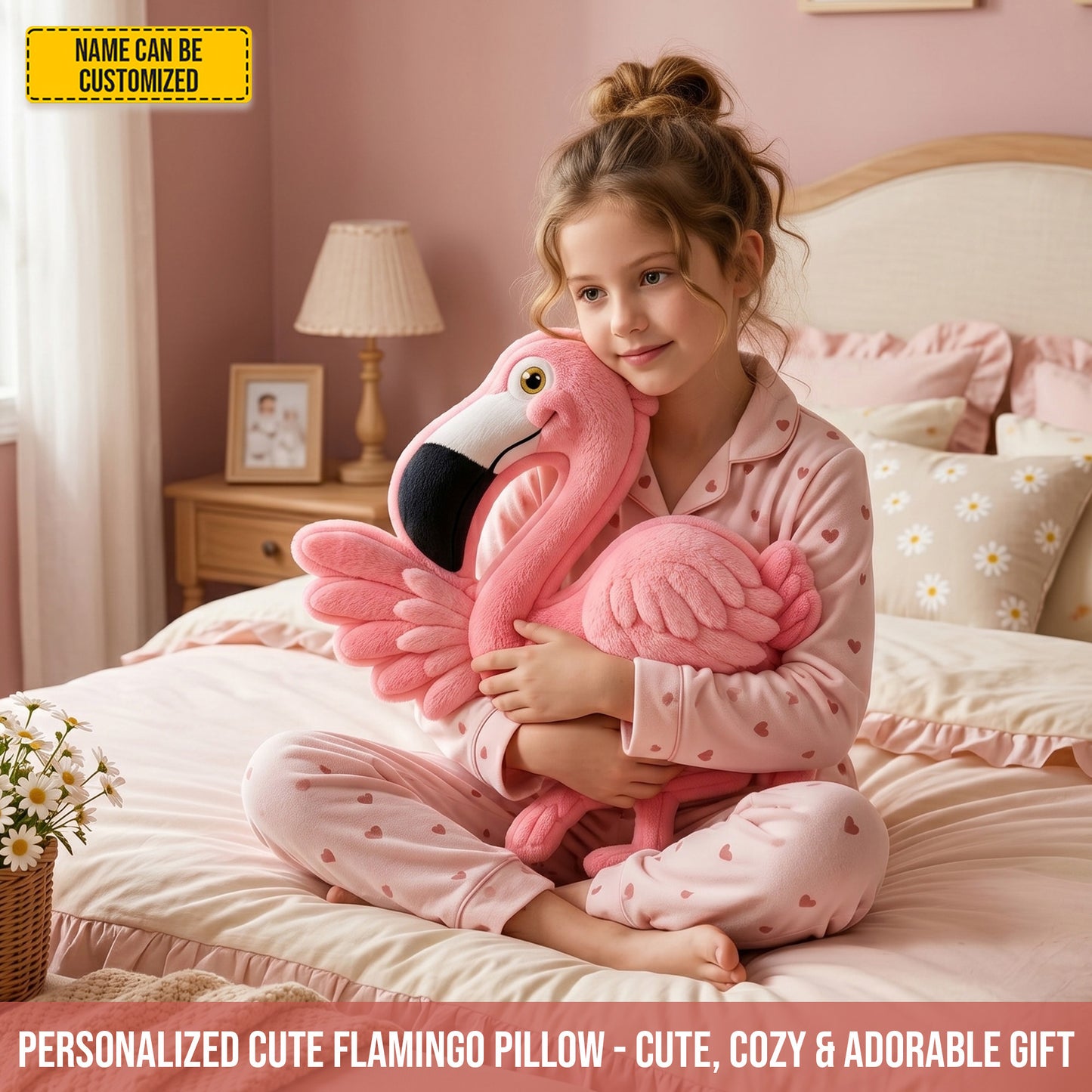 Personalized Cute Flamingo Custom Shaped Pillow