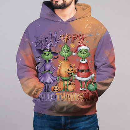 Happy HalloThanksMas All Over Print Shirt