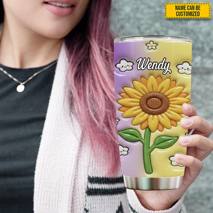 Personalized Sunflower Inflated Tumbler