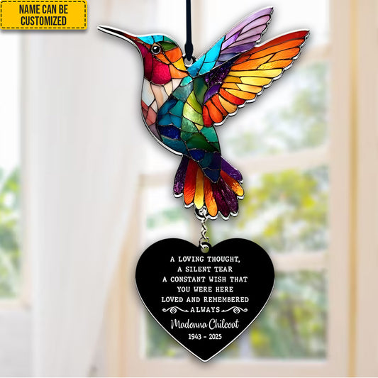 Personalized Hummingbird Memorial Acrylic Window