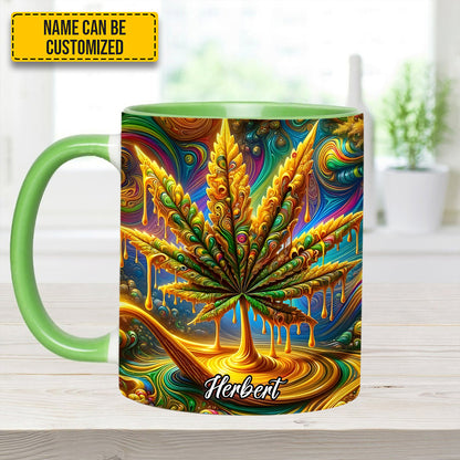 Personalized Colorful Psychedelic Weed Accent Mug