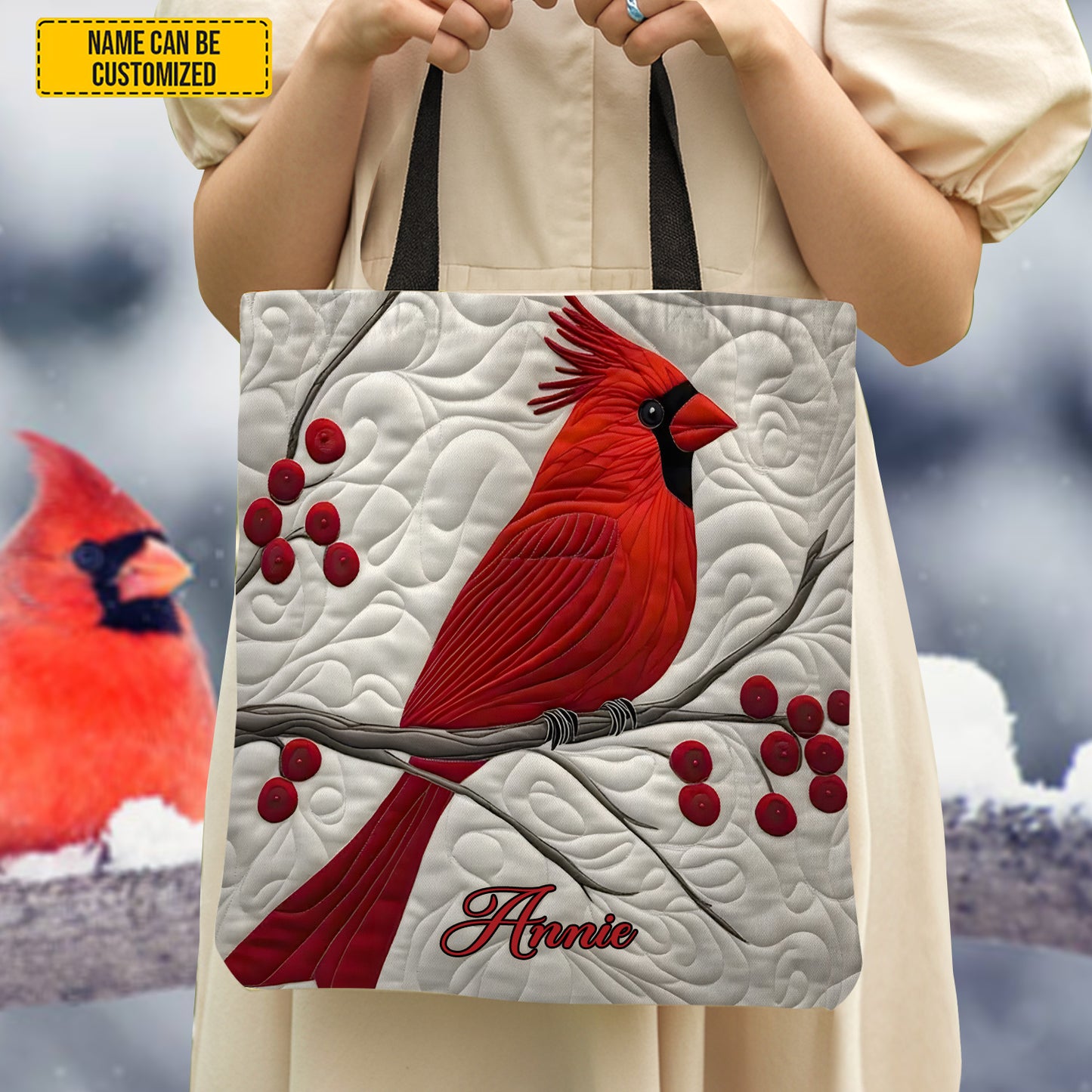 Cardinal Bird - Personalized Tote Bag