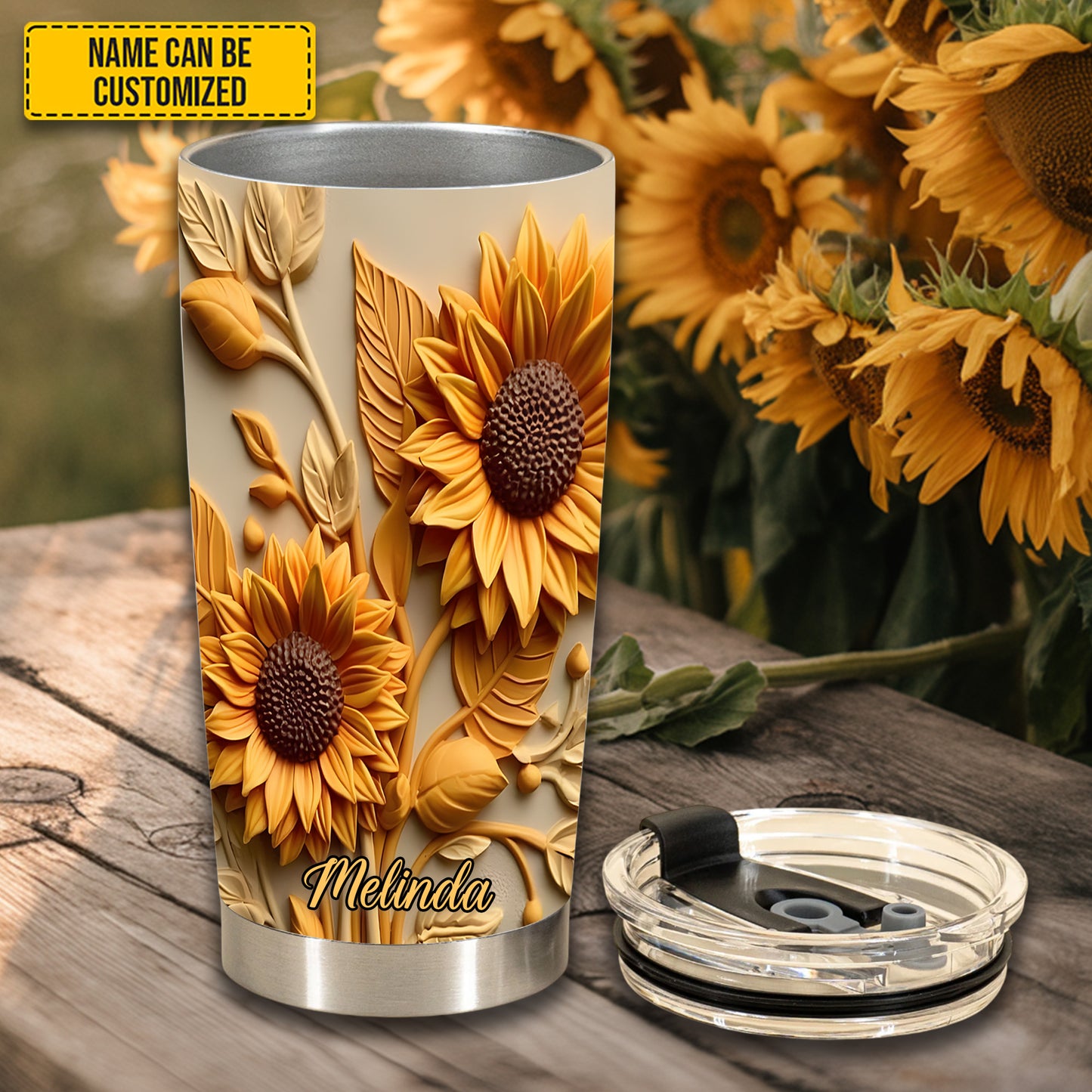 Love Sunflowers - Personalized Sunflower Tumbler