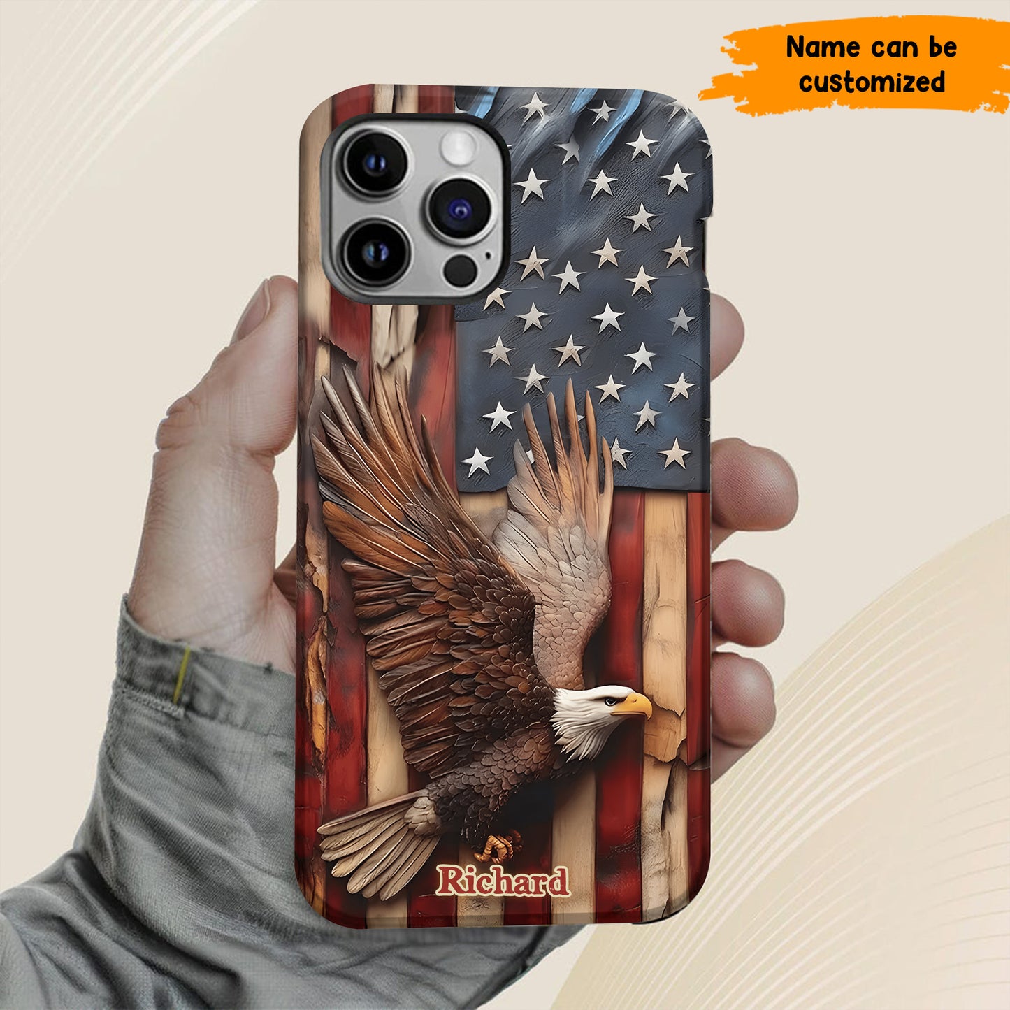 American Spirit – Personalized Eagle & Flag Phone Case