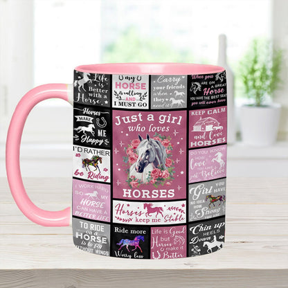 Just A Girl Who Loves Horses - Horse Accent Mug