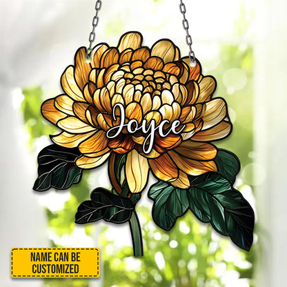 Birth Month Flower Acrylic Window- Hanging Decor