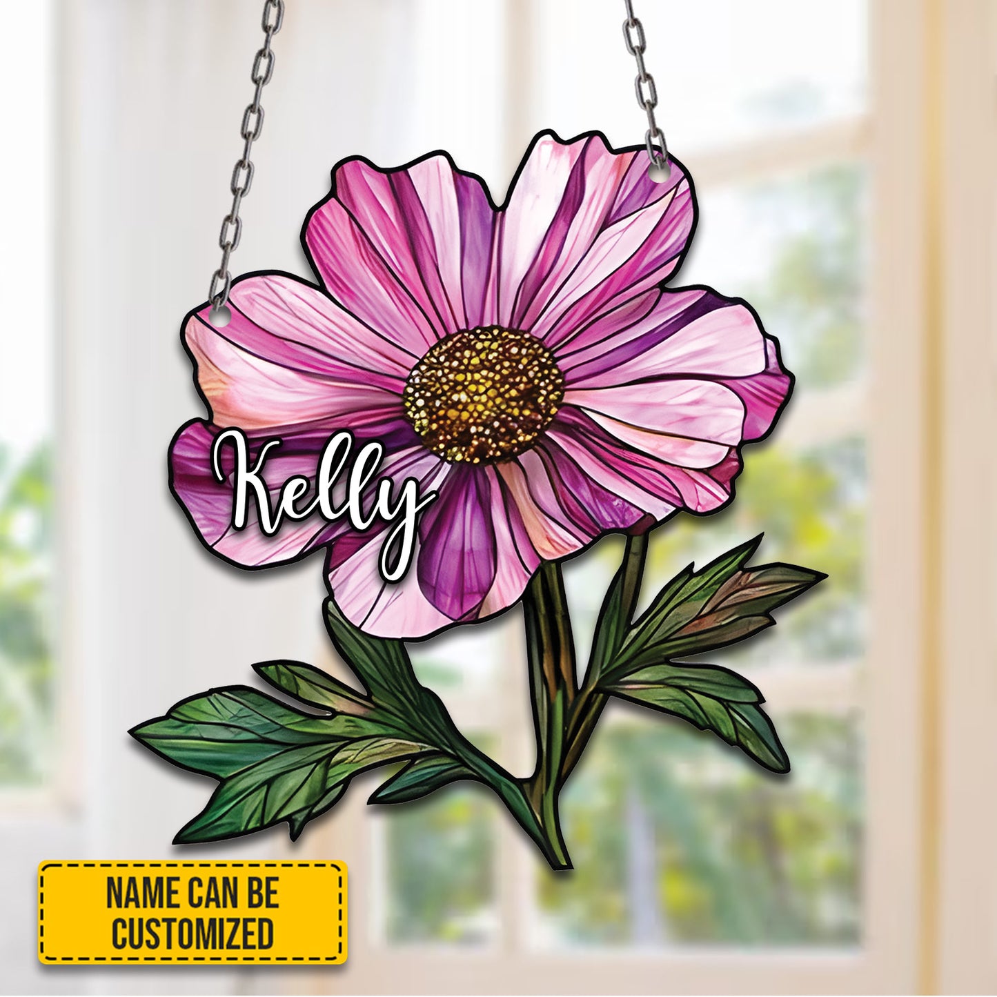 Birth Month Flower Acrylic Window- Hanging Decor