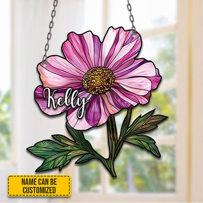 Birth Month Flower Acrylic Window- Hanging Decor
