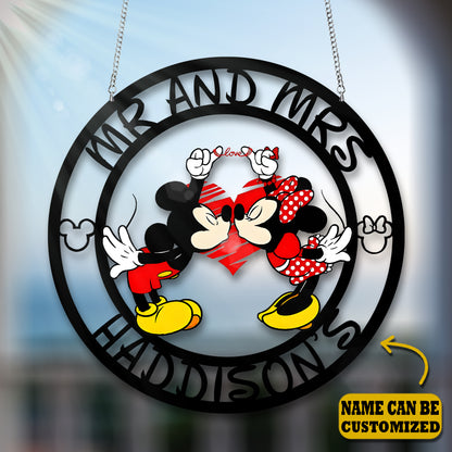 Love, Cute Mouse Couple Acrylic Window, Couple Window Hanging