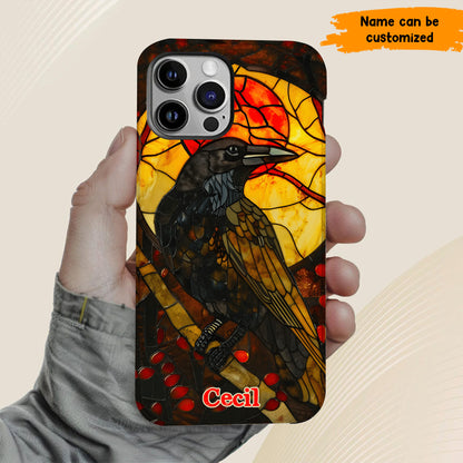 Personalized Stained Glass Raven Phone Case