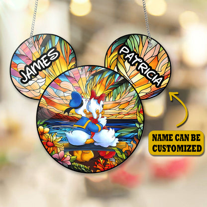 Cute Duck Couple Acrylic Window, Couple Window Hanging