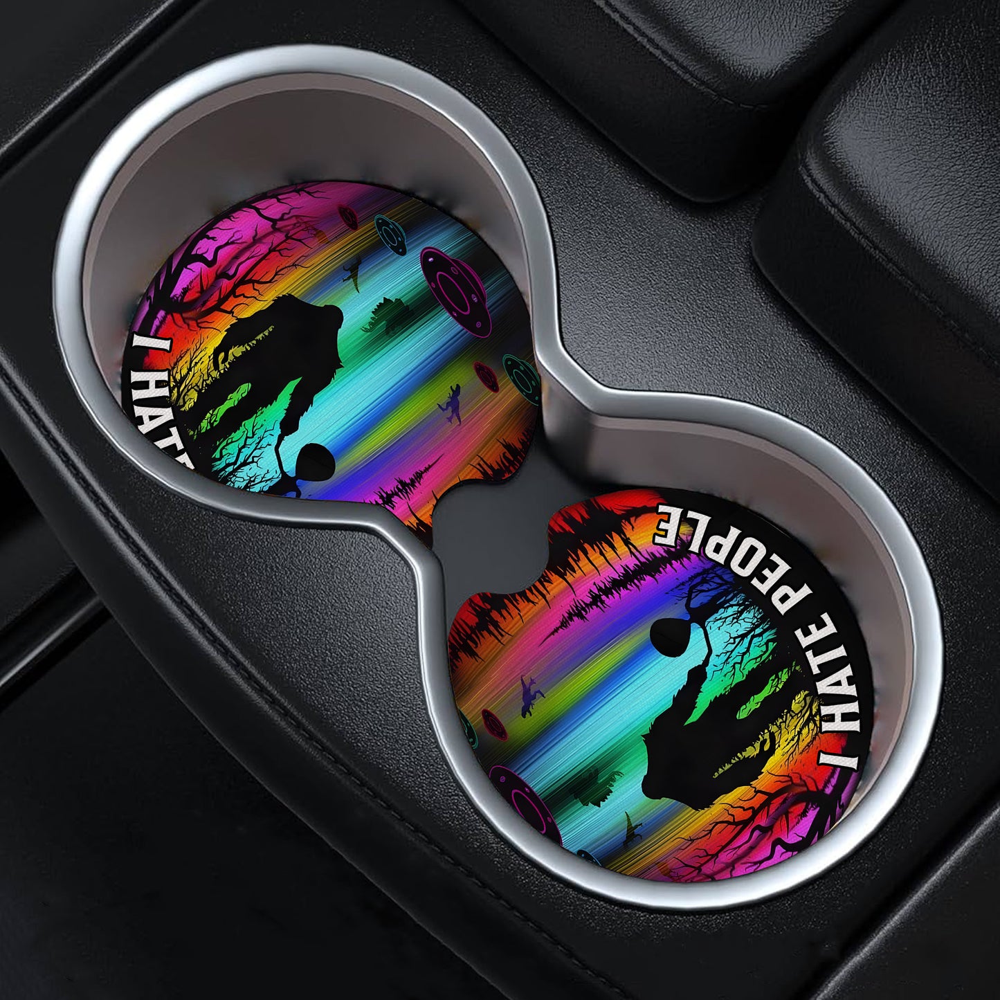 "I Hate People" Bigfoot With Alien Car Coaster