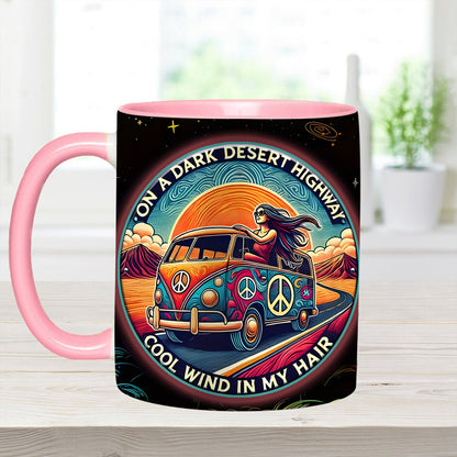 On a Dark Desert Highway - Personalized Accent Mug