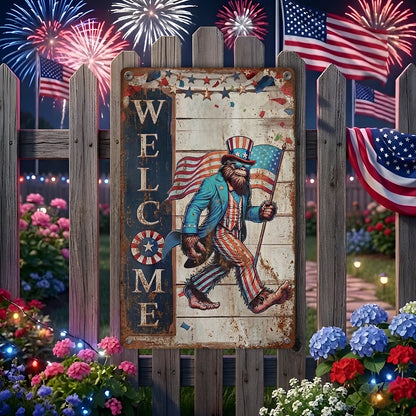 Bigfoot Patriotic USA Celebrating 250 Years of American Metal Sign