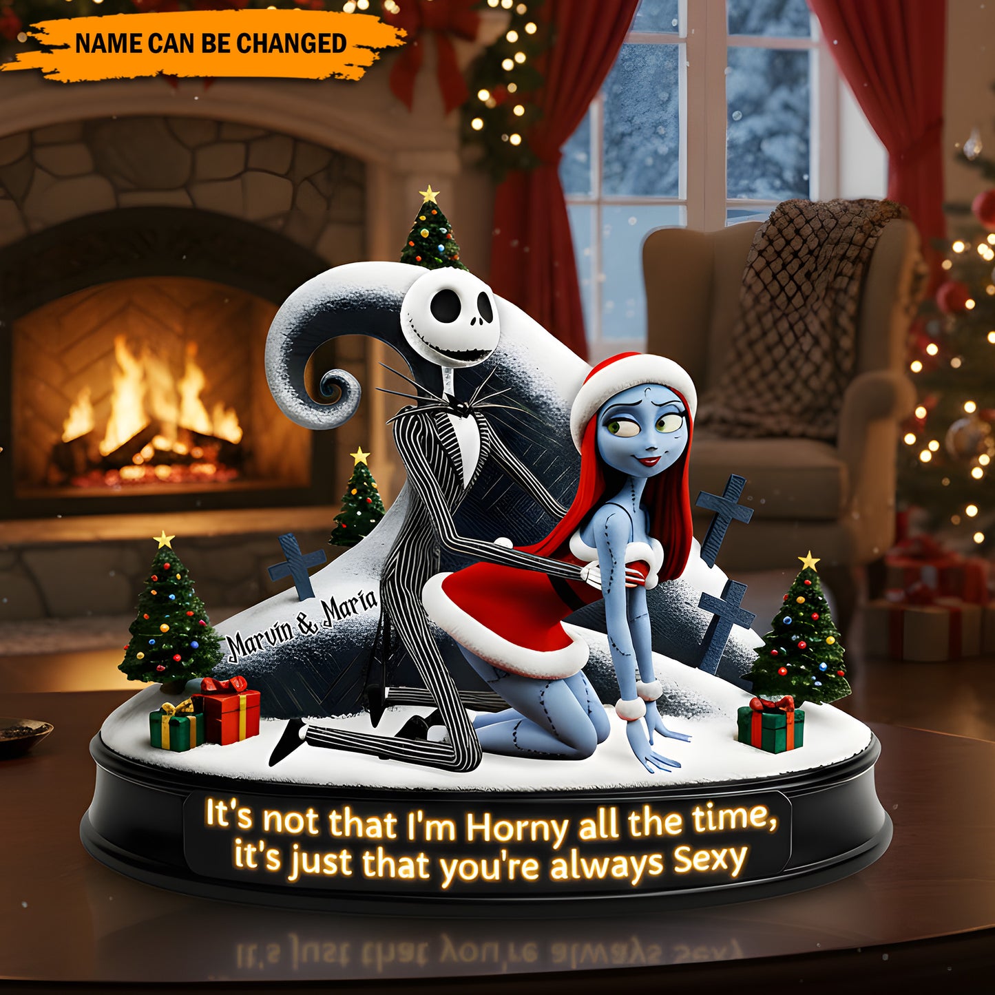 Naughty Holiday Love – Personalized Funny Couple Plaque