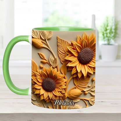 Sunflower accent mug - Personalized Accent Mug