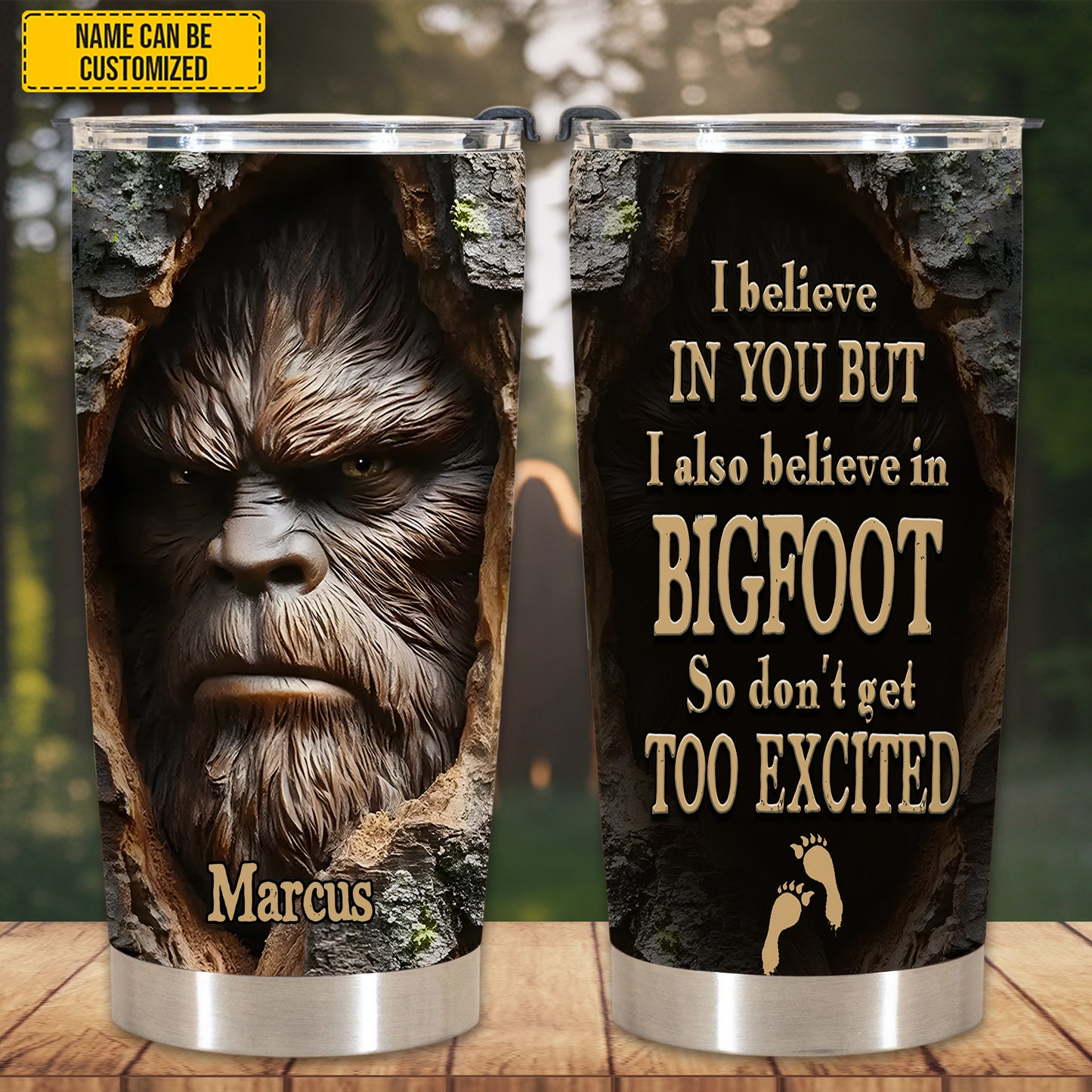 Personalized Sasquatch Face Tumbler