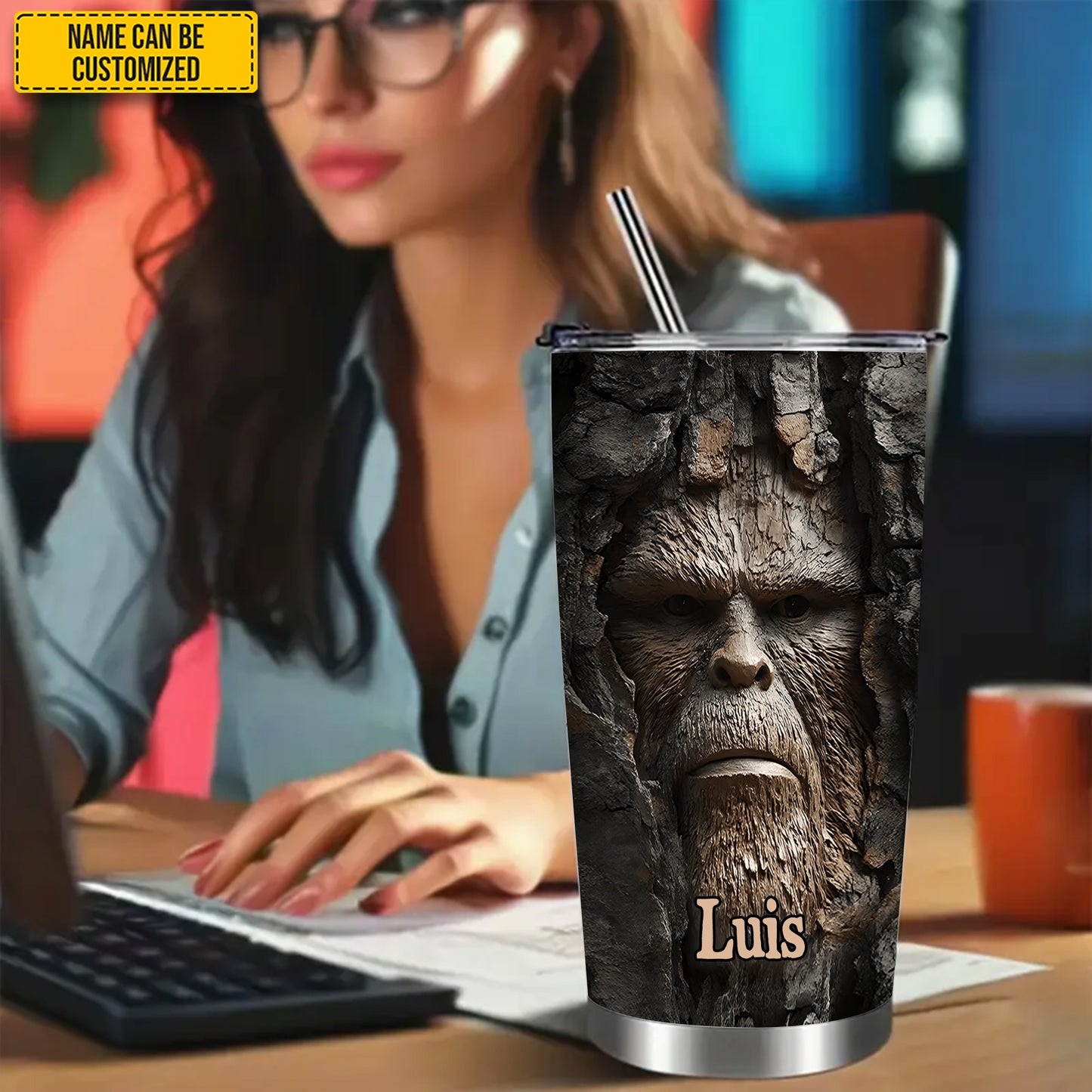Grump in the Woods – Personalized Funny Bigfoot Tumbler