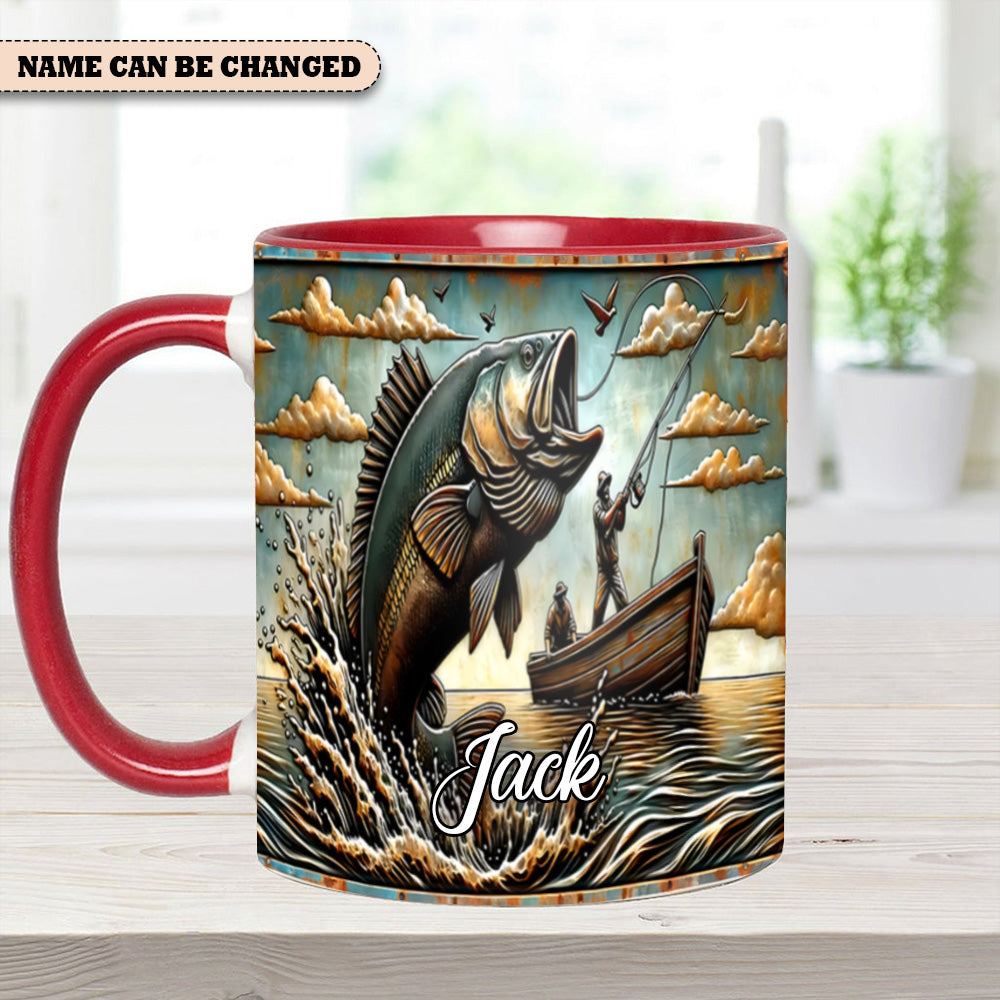 Love Fishing - Personalized Fishing Accent Mug
