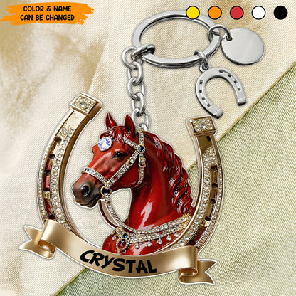 Personalized Sparkle Horse Keychain