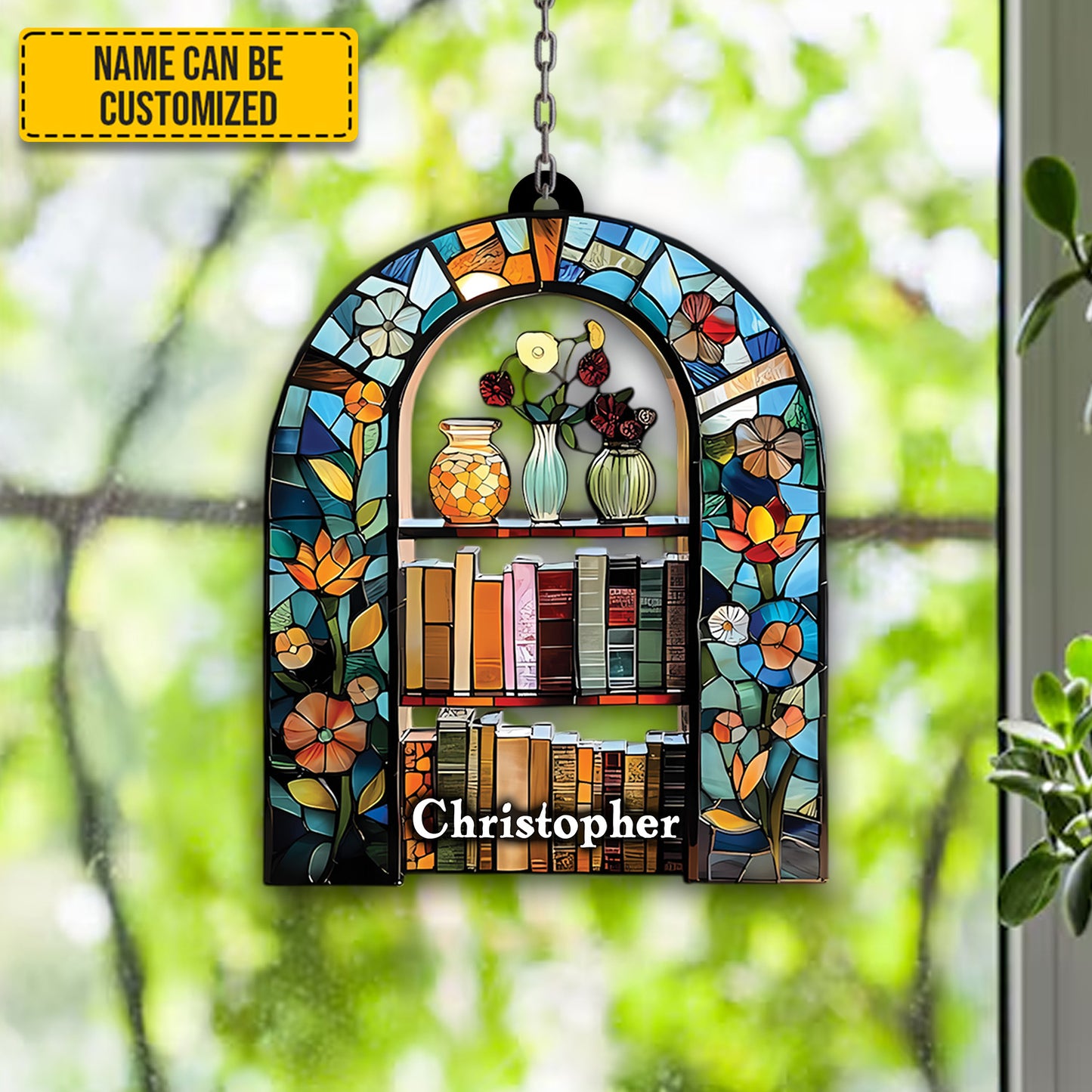Personalized Bookshelf Collection Acrylic Window Hanging