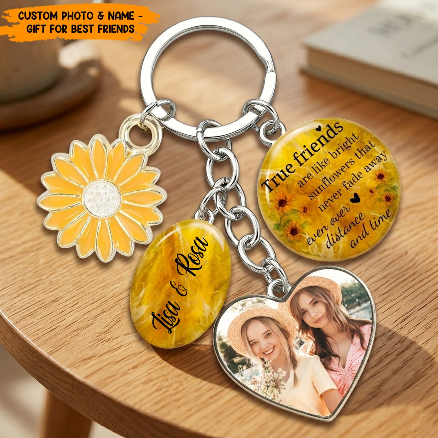 Personalized Best Friends Custom Picture Keychain