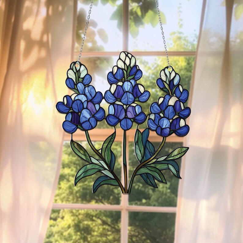Texas Bluebonnet Window Hanging Acrylic