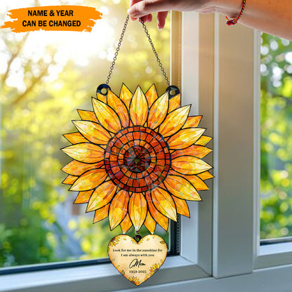 Personalized Sunflower Memorial Acrylic Window