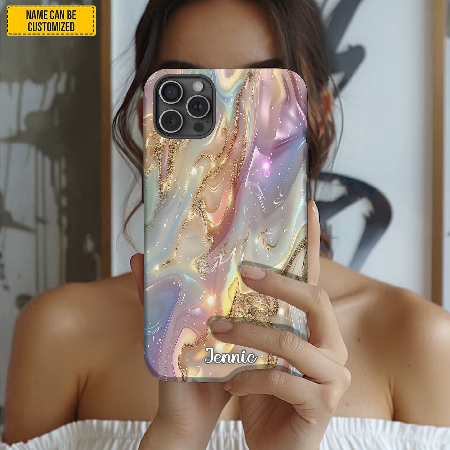 Opal And Gold Glitter phone case - Personalized Phone Case