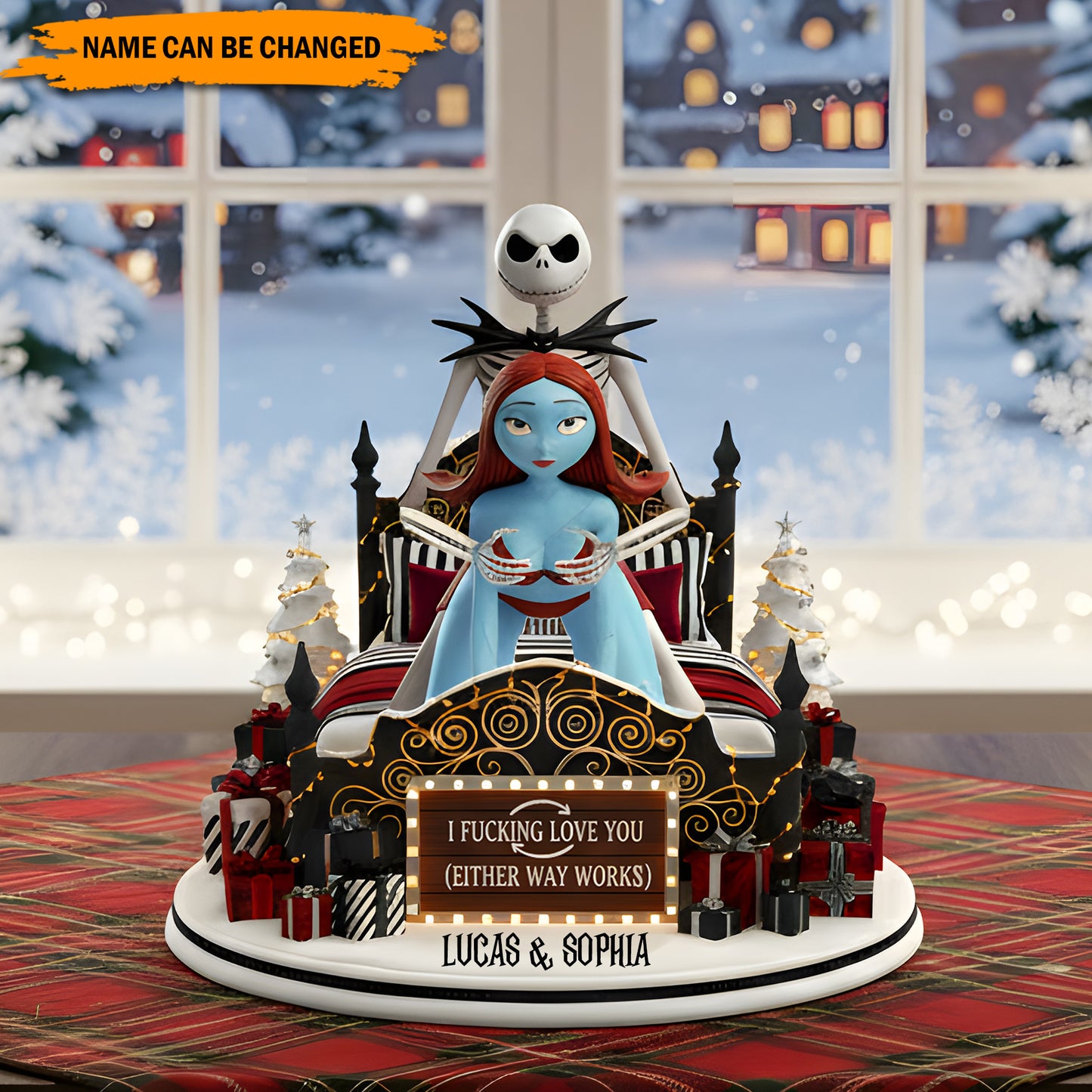 Naughty Holiday Love – Personalized Funny Couple Plaque