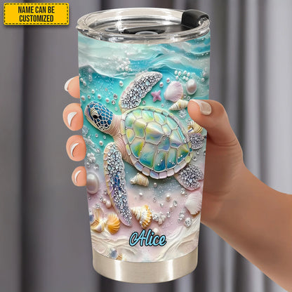 Turtle & Ocean - Personalized Turtle Tumbler