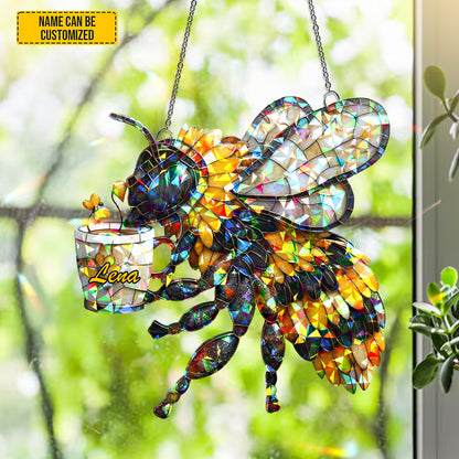 Bee Brings Coffee - Personalized Bee Hologram Ornament