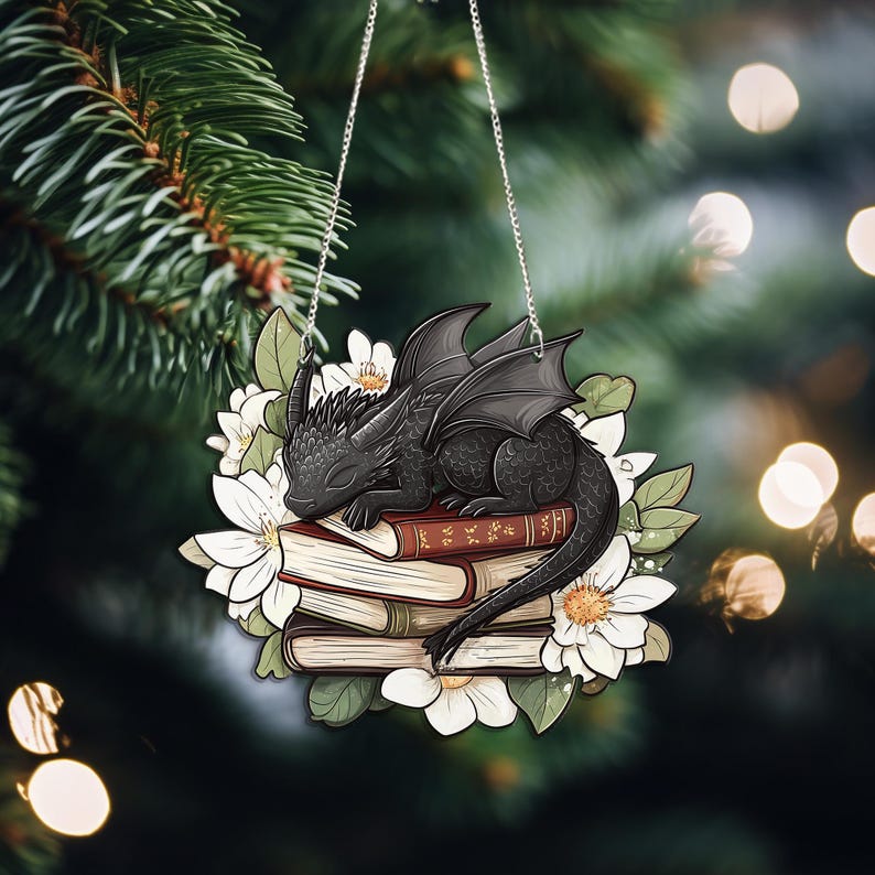 Fantasy Dragon Books Acrylic Window Hanging
