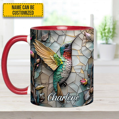 Artistic Hummingbird - Personalized Hummingbird Accent Mug