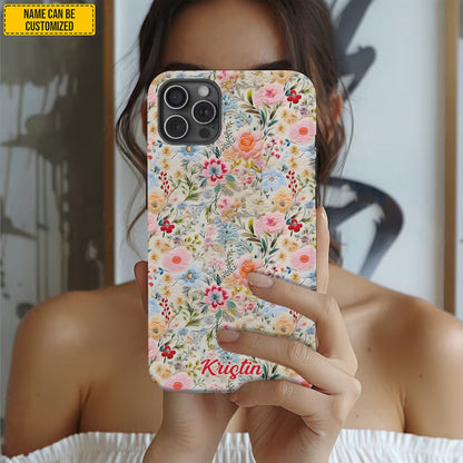 Personalized Pastel Floral Phone Case