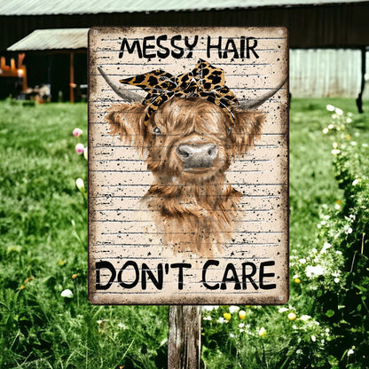 Messy Hair - Metal Sign