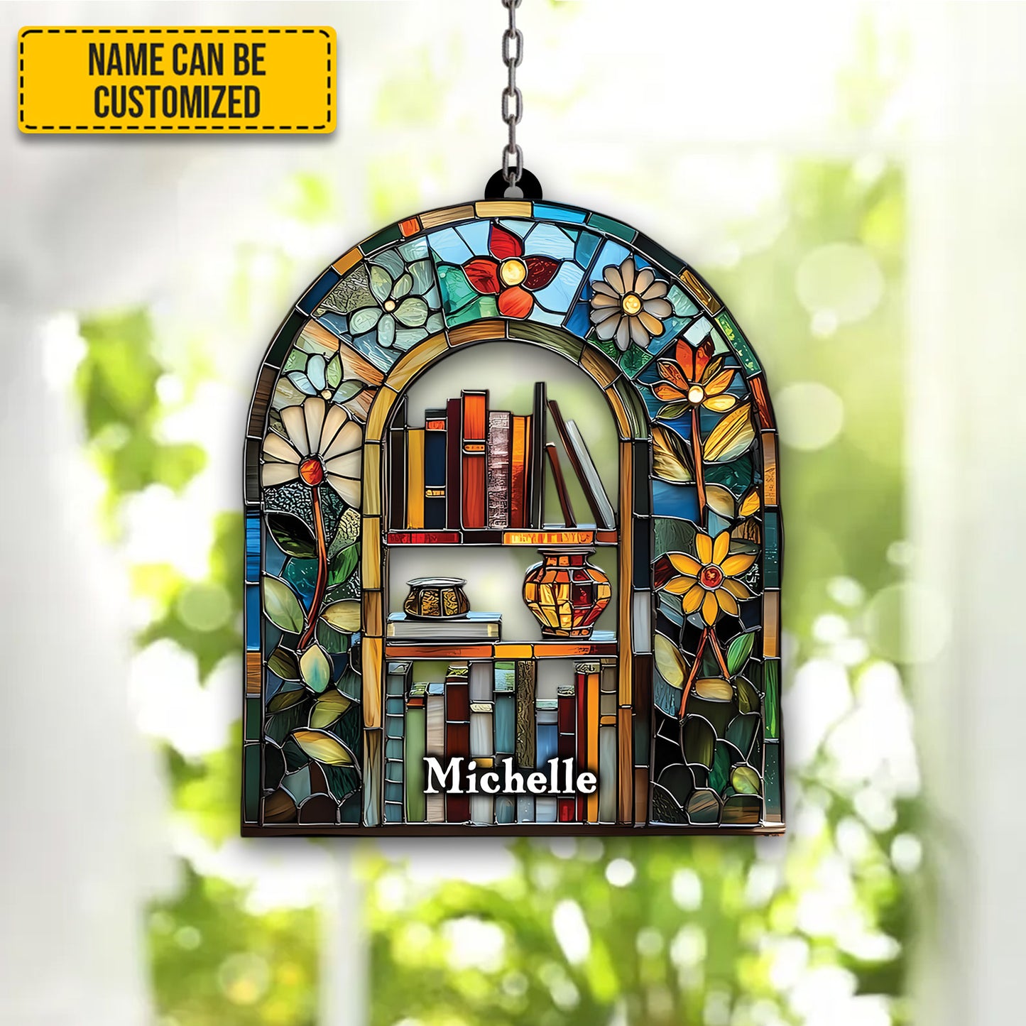Personalized Bookshelf Collection Acrylic Window Hanging