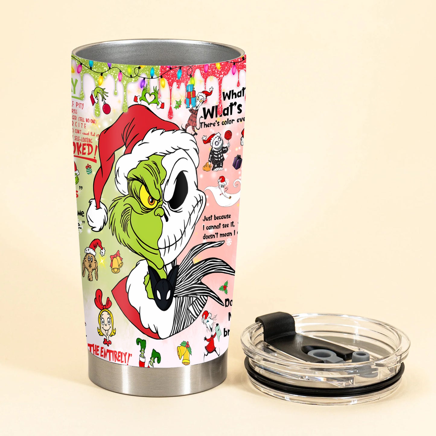 Funny Green Naughty Christmas Tumbler