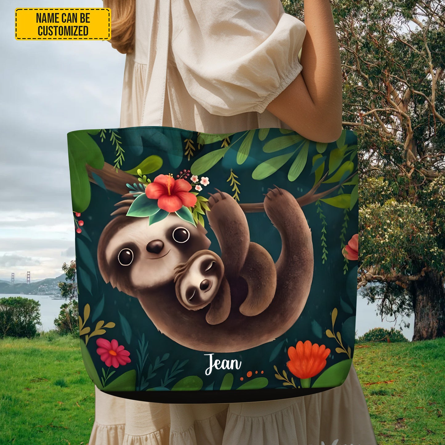 Sloth Adorable - Personalized Sloth Tote Bag