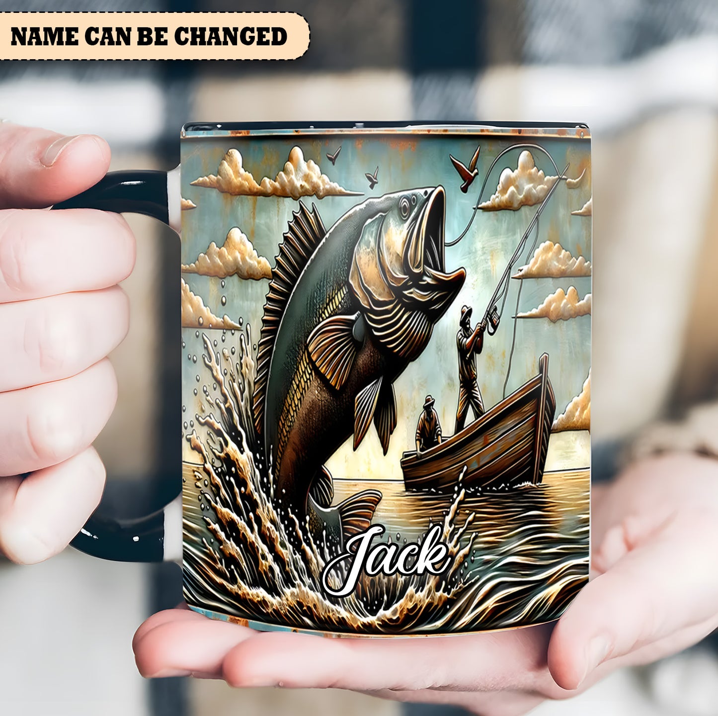 Love Fishing - Personalized Fishing Accent Mug