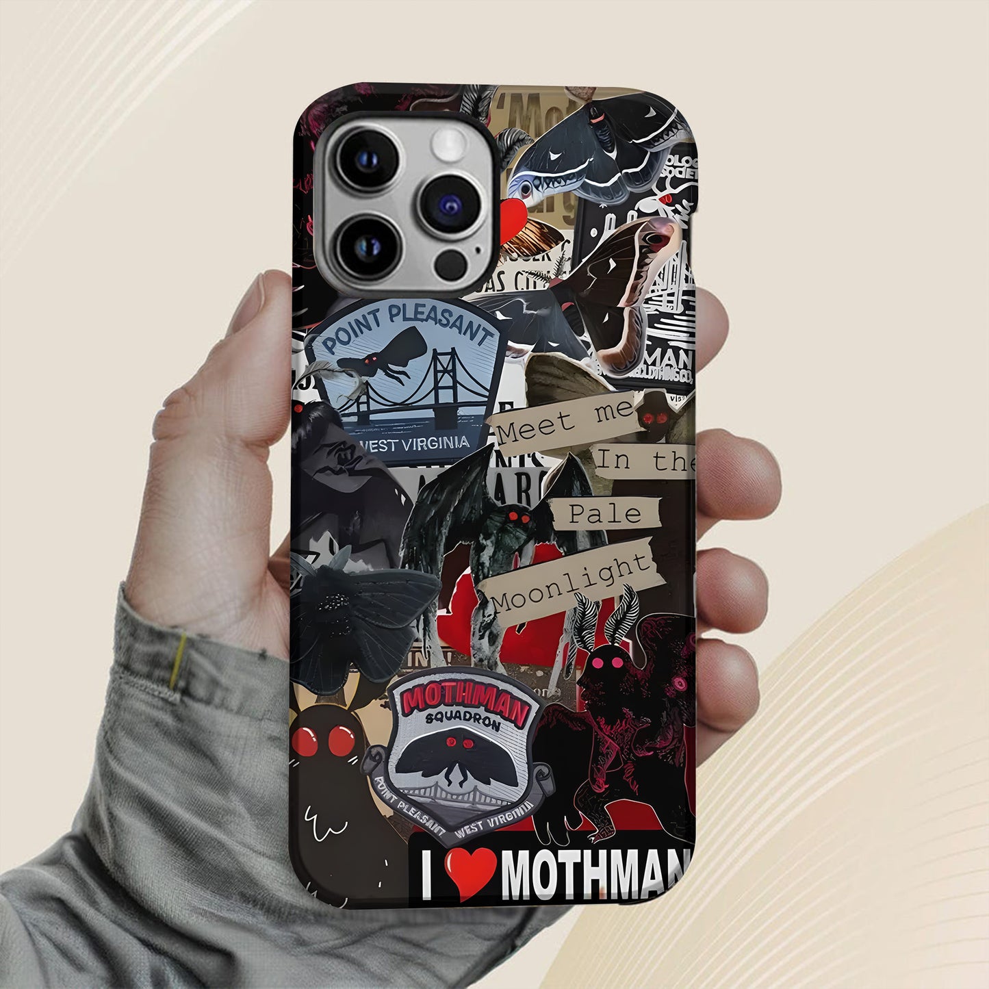 Meet Me in the Pale Moonlight - Mothman Phone Case