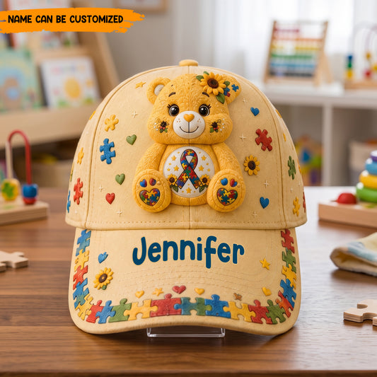 Personalized Autism Bear Classic Cap