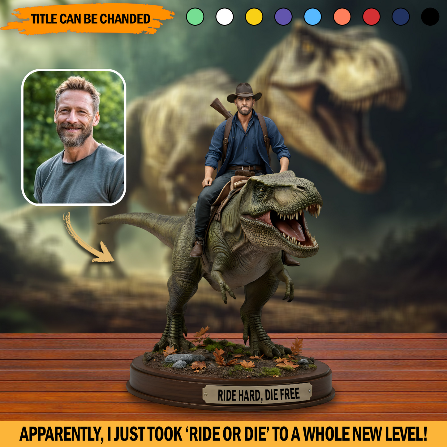 Ride or Die-saur – Personalized Photo Acrylic Plaque