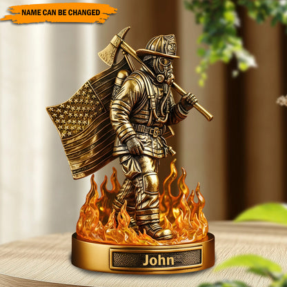 Firefighter Valor – Personalized Fireman Acrylic Plaque