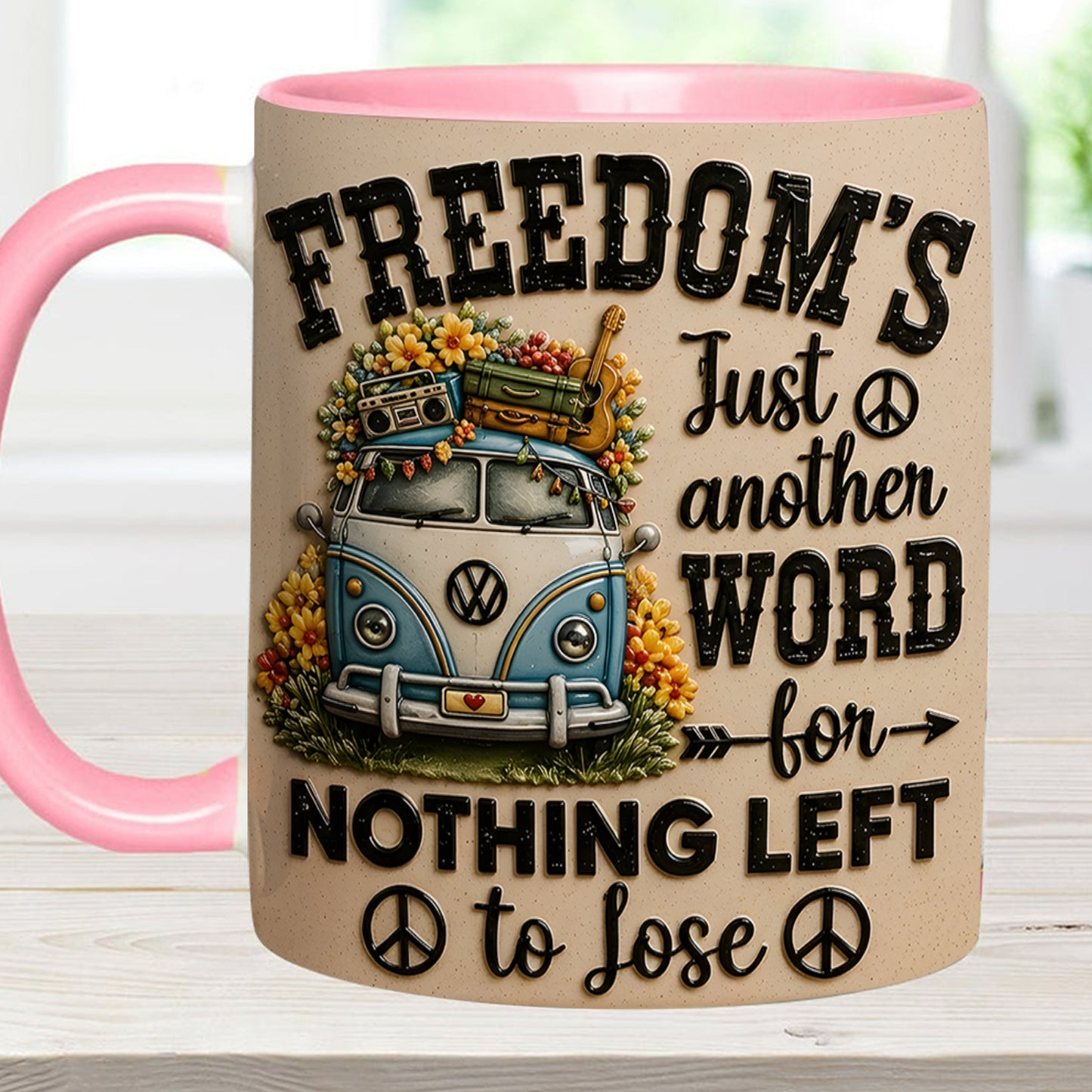 Freedom's Just Another Word - Hippie Accent Mug