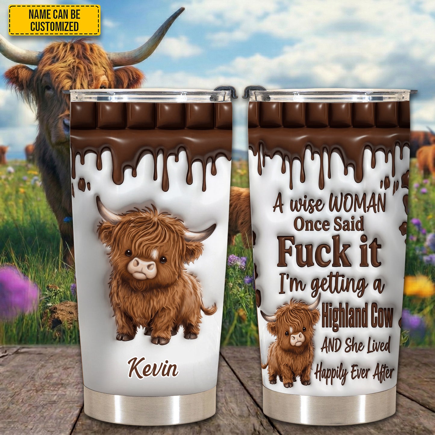 A Wise Woman - Personalized Cow Tumbler