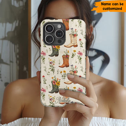 Cowgirl Floral - Personalized Phone Case