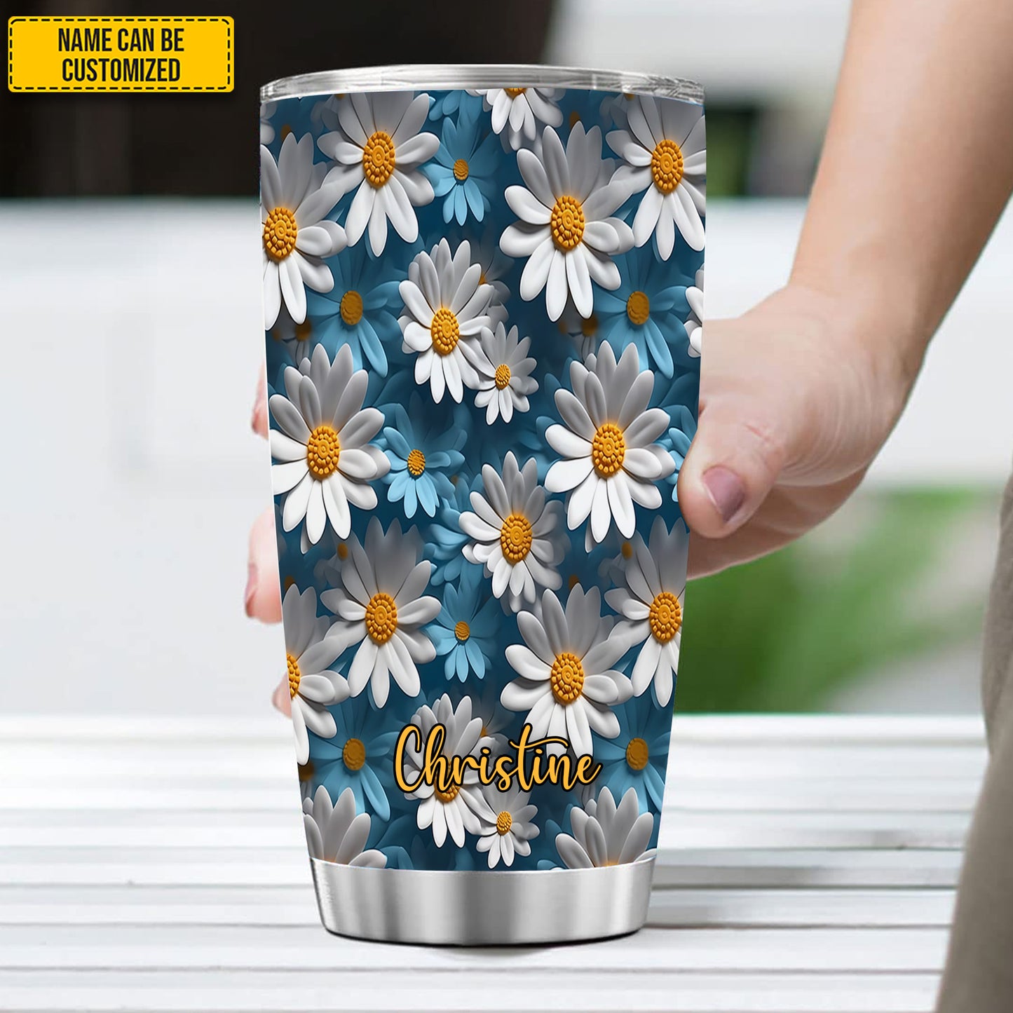 Daisy Flower Tumbler - Personalized Tumbler